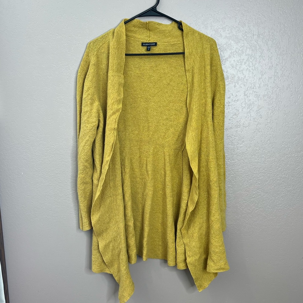 Eileen Fisher Golden Yellow Open Cardigan